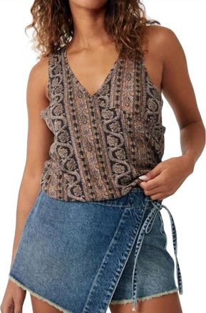 Free People Your Twisted Printed Top In Black Combo