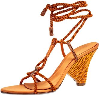 Sergio Rossi Sandali con lacci alla caviglia - Arancione
