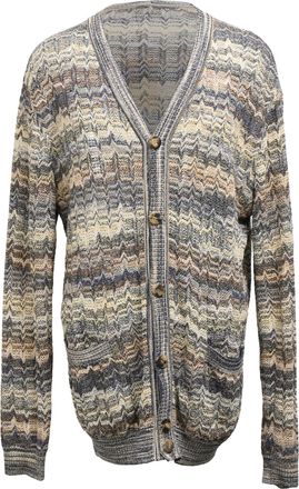 Missoni Zigzag Buttoned Cardigan in Multicolor Wool