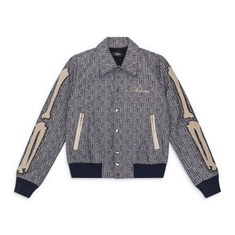 Amiri Blue Jacquard Bones Bomber