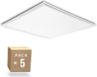 GreenIce Pack 5 Paneles Led Superslim 36w 3623lm 4200&ordm;k Marco Blanco 60x60cm 40.000h [ho-panmb59559536w-w-pk5-ap]