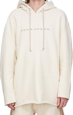 Rick Owens Beige Long Sleeves Logo Hoodie