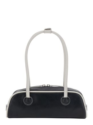 Margesherwood Womens Shoulder Bag Soft Baguette Mini Black Leather Cow