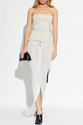 Rick Owens Long Skirt With A Slit, Womens, Grey