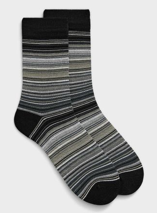 Lindbergh Mens Multi-stripe bamboo socks