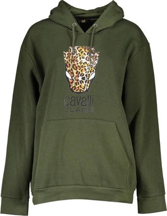 Cavalli Groene hoodie met logoprint - Dames - Hoodies - Groen - L - Hoodies & sweatvesten