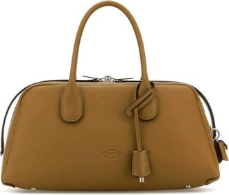 Tod's Stijlvolle Khaki Leren Handtas - Dames - Handtassen - Groen - ONE Size - Tassen