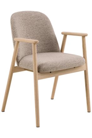 Livetastic Armlehnstuhl, Beige, Holz, Textil, Eiche, massiv, rund, 55.5x80.5x57 cm, FSC MIX, Holzmöbel, Sitzgelegenheiten Holz, Holzstühle