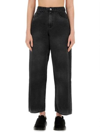 Ymc You Must Create Silver High-Waisted Jeans