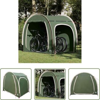 vidaXL Tenda da esterno - Tenda porta biciclette con tetto Verde 218 x 156 x 180 cm