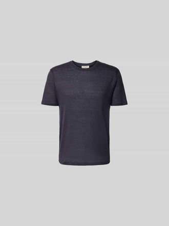 Officine G&eacute;n&eacute;rale Regular Fit T-Shirt aus reinen Leinen in Marine, Gr&ouml;&szlig;e L