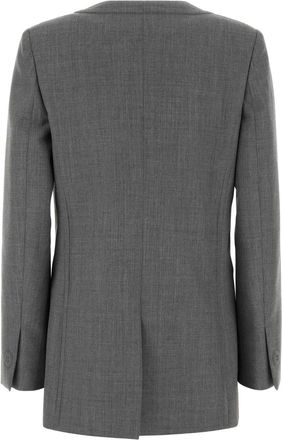 Moschino Womens Virgin Wool Blazer Gray Blazers