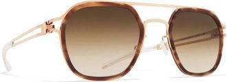Mykita Champagne Gold Zonnebril Leeland - unisex - Zonnebrillen - Bruin - 50 MM - Accessoires