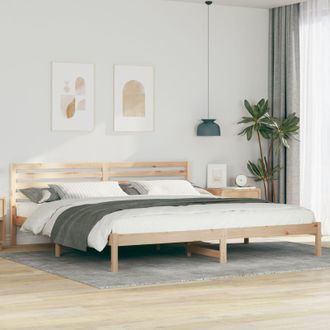 Berkfield Home with Headboard Brown 180 x 210 cm Solid pine wood