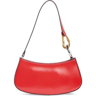 Staud Ollie Leather Shoulder Bag in Cherry at Nordstrom