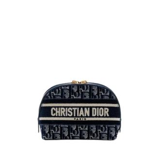 Dior Pre-owned Canvas Pouch - Dames - Pre-owned - Blauw - Maat: ONE Size Leer
