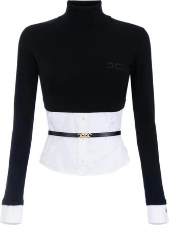 Elisabetta Franchi Dames, Truien, Zwart, Maat: S Katoen