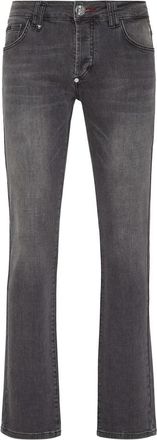 Philipp Plein Basic Denim Broek Straight Cut Supreme Iconic Plein - Heren - Regular Fit Jeans - Grijs - W31 - Denim - Jeans