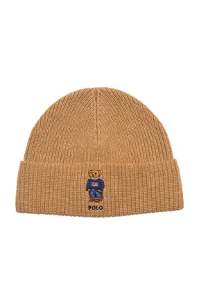 Polo Ralph Lauren Solid Flag Bear Beanie in Classic Camel at Nordstrom