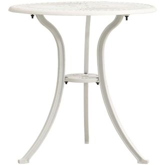 vidaXL Vidaxl - Tavolo da Giardino Bianco 62x62x65 cm in Alluminio Pressofuso