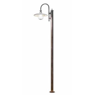 Ferroluce Palo Esterno Classico Campobasso Metallo e Ceramica Nero Sfumato Rame 1 Luce E27