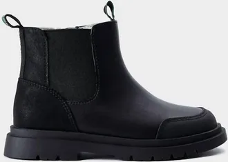 MAYORAL Kids Leather Chelsea Biker Boot Mid In Black