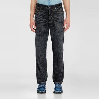 Diesel Relaxed Jeans Low Waist D-Marcus, Black/Dark grey, Button fly