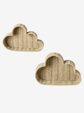 Vertbaudet 2er-Set Wandregale in Wolkenform f&uuml;r das Kinderzimmer beige