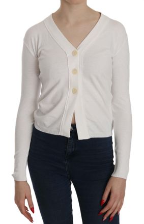 Byblos V-neck Long Sleeve Cropped Cardigan Tops Womens Sweater