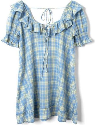 Damson Madder Harlow Organic Cotton Minidress in Blue at Nordstrom, Size 12 Us
