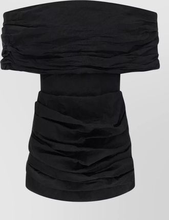 Magda Butrym ruched off shoulder mini dress design