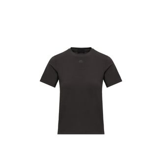 Moncler Moncler Logo Cotton Jersey T-shirt, Women, Black, Size: Xl