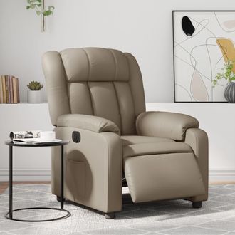 vidaXL Vidaxl - Sill&oacute;n Reclinable El&eacute;ctrico De Cuero Sint&eacute;tico Color Capuchino