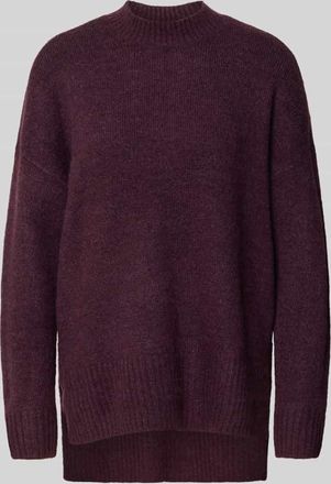 Vero Moda Oversized Strickpullover mit Mock Neck Modell LEFILE in Bordeaux, Größe XS