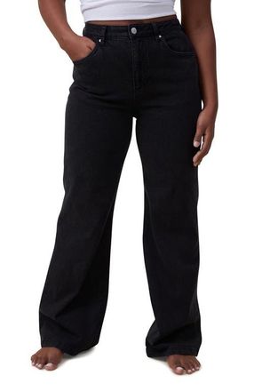 Cotton On Womens Curvy Stretch Wide Jean in Graphite Black at Nordstrom, Size 4