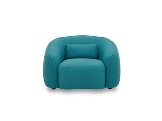 Vente-Unique Sill&oacute;n de tela azul turquesa STEFIAN