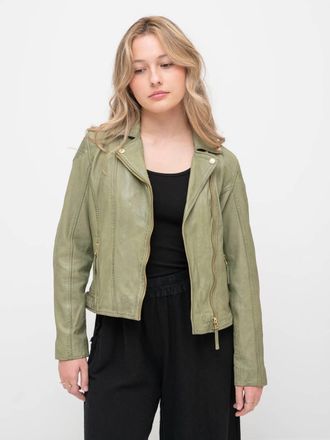 Mauritius Raizel Leather Jacket In Sage