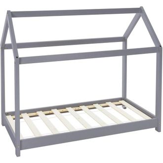 ML Design Ml-design - Lettino per Bambini e Bambine Forma di Casa con Tetto e Rete a Doghe 80 x 160 cm Letto a Capanna Stile Montessori in Legno di Pino