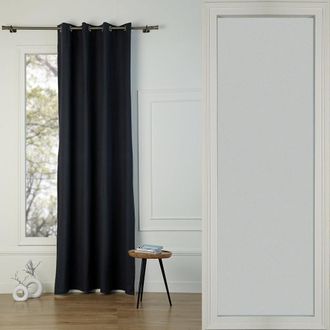 Febronie Cortina con ojales algod&oacute;n carb&oacute;n / arena 140x260