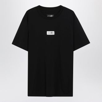 Maison Margiela Schwarzes T-Shirt mit numerischem Signatur-Patch
