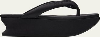 Balenciaga 90mm Gaeta Satin Platform Thong Sandals