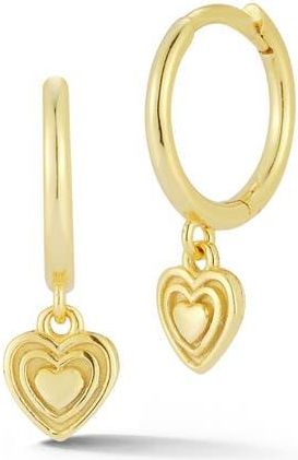 Glaze Jewelry Sterling Silver Heart Huggie Hoop Earrings in Gold at Nordstrom Rack
