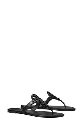 Tory Burch Miller Deco Thong Sandal in Perfect Black at Nordstrom, Size 10