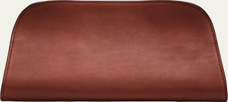The Row Peggy Clutch Shoulder Bag in Saddle Leather