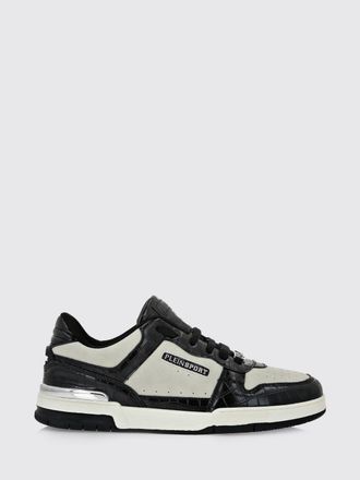 Plein Sport Suede And Crocodile Print Leather Sneakers