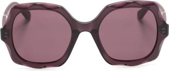 Chlo&eacute; Olivia oversize-frame sunglasses - women - Acetate - 53 - Brown