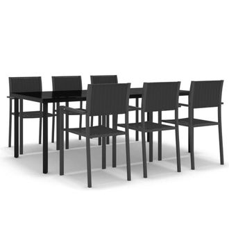 Berkfield Home 7 Piece Garden Dining Set Black