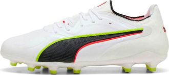 Puma Mens King Ultimate Launch Adults Firm Ground Football Boots White/Red 10 UK