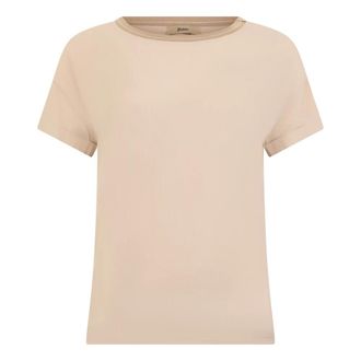 Herno Tops, Dames, Beige, M, Katoen, Casual chic katoenen t-shirt