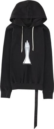 Rick Owens Oversized Front Graphic Long Strap Cotton Hoodie